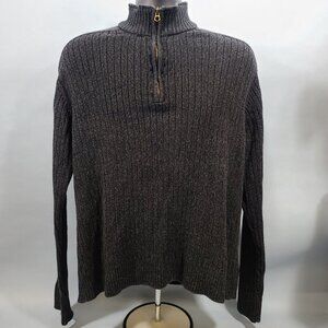 Field & Stream Black Heather Cotton Quarter Zip Sweater Men's XL 2013